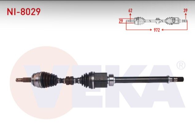 Nissan Qashqai (J11) 1.6 DCI M-T Uzunluk 972 mm 2014- Komple Aks Sağ Ön