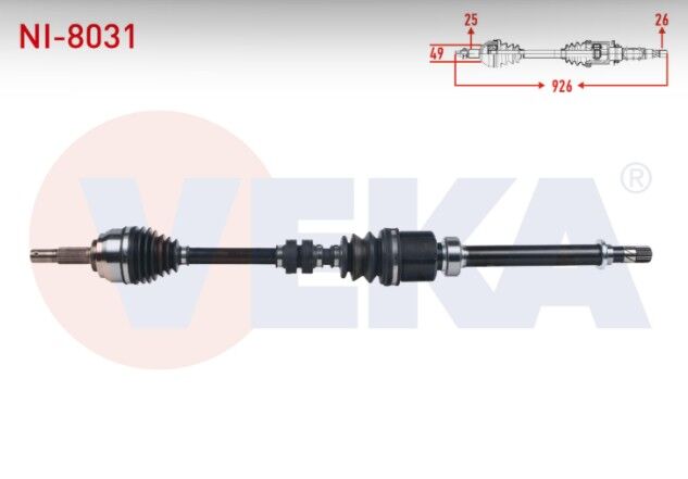 Nissan Note (E12) 1.5 DCI M-T Uzunluk 926 mm 2013- Komple Aks Sağ Ön