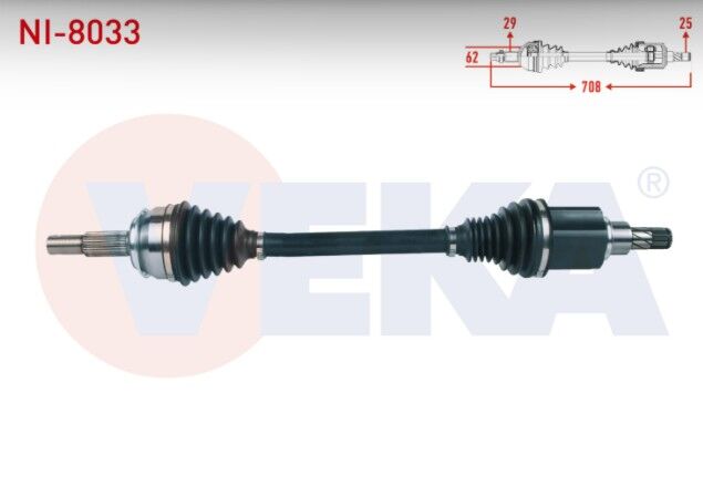 Nissan Qashqai (J11) 1.2 DIG-T A-T 2014- Komple Aks Sol Ön Uzunluk 708mm