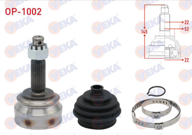 Opel Ascano C 1.3 22X22X52 Uzunluk 145 mm 1981-1988 Aks Kafası Sol-Sağ Ön Dış