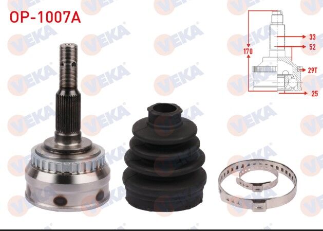 Opel Vectra B 2.0i Absli 29 DIS 33X25X52 Uzunluk 170,8 mm 1995-2003 Aks Kafası Sol-Sağ Ön Dış