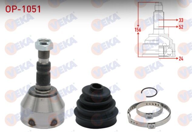 Opel Astra H 1.3 CDTI 33X24X53 Uzunluk 157mm 2004-2010 Aks Kafası Sol-Sağ Ön Dış