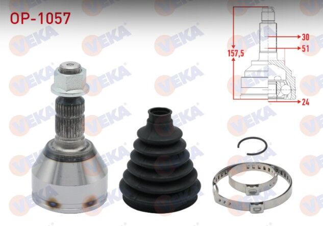 Opel Insignia 1.6 (A16XER) 30X24X52 Uzunluk 158mm 2008- Aks Kafası Sol-Sağ Ön Dış