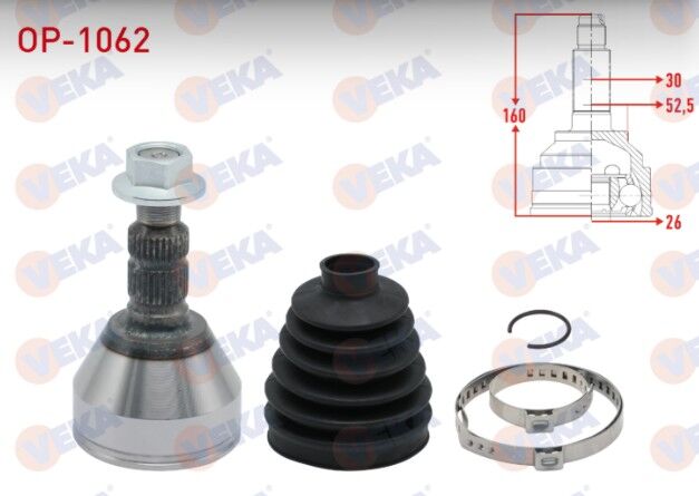 Opel Insignia 2.0 CDTI 30X26X52,5 Uzunluk 160mm 2008- Aks Kafası Sol-Sağ Ön Dış