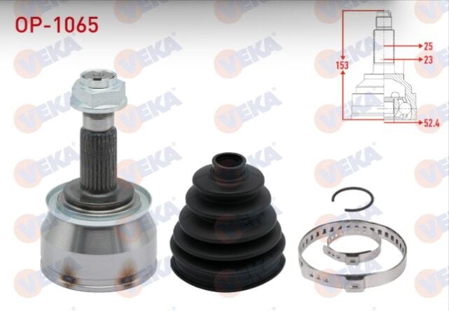 Opel Mokka 1.4 - 1.6 CDTI 2012- / Chevrolet Trax 1.4 2012-2014 Aks Kafası Sol-Sağ Ön Dış 25X23X52,4 Uzunluk 153mm