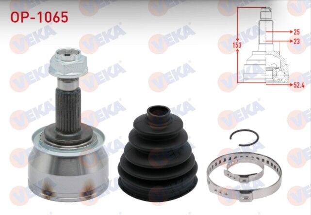 Opel Mokka 1.4 - 1.6 CDTI 2012- / Chevrolet Trax 1.4 2012-2014 Aks Kafası Sol-Sağ Ön Dış 25X23X52,4 Uzunluk 153mm