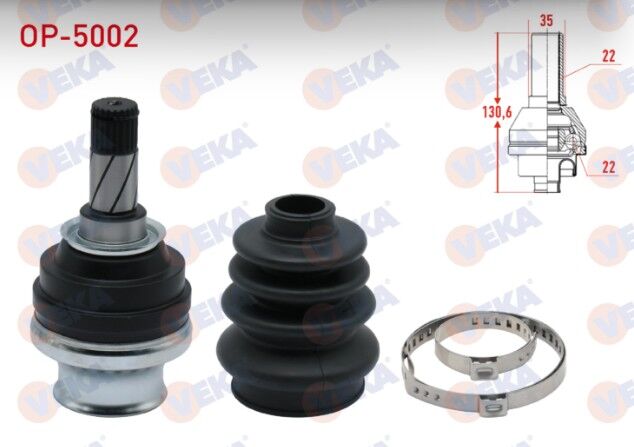 Opel Vectra A 1.4 22X22X35 Uzunluk 130,6 mm 1988-1995 Aks Kafası Sol-Sağ Ön İç