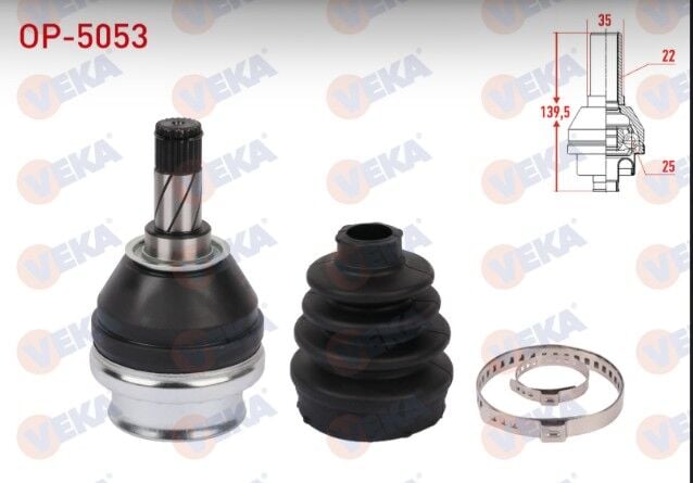 Opel Vectra C 1.6 16v 22X25X35 Uzunluk 139,5 mm 2002-2008 Aks Kafası Sol-Sağ Ön İç