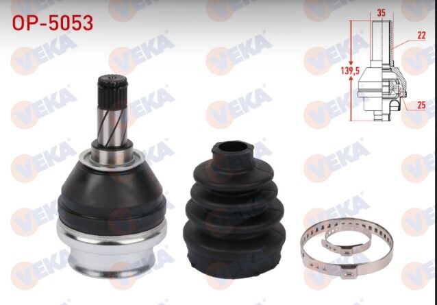 Opel Vectra C 1.6 16v 22X25X35 Uzunluk 139,5 mm 2002-2008 Aks Kafası Sol-Sağ Ön İç