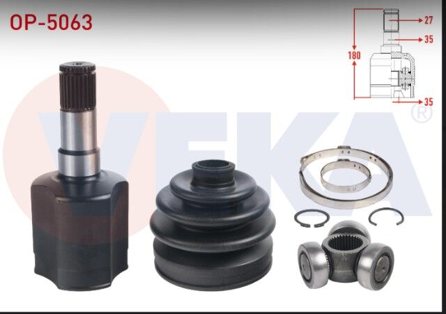 Opel Antara 2.0 CDTI 4X4 2007-/ Chevrolet Captiva (C100) 2.0 D 4X4 2006-2014 Aks Kafası Sol Ön İç 27X34X35 Uzunluk 180mm