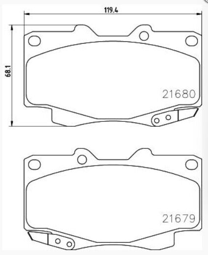 Toyota Hilux Vigo 4X4 KUN25 05- Ön Balata IOTO