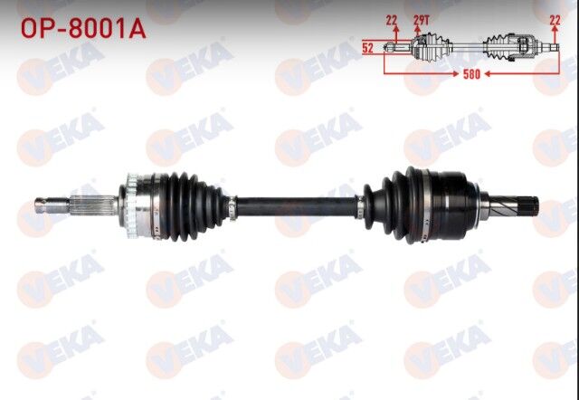 Opel Corsa C 1.3 CDTI Komple Aks Sol Ön Absli 29 Dış Uzunluk 580mm 2000-2006