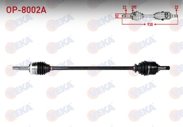 Opel Corsa C 1.3 CDTI Absli 29 Dış Uzunluk 930mm 2000-2006 Komple Aks Sağ Ön