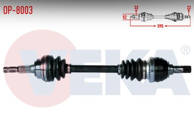 Opel Astra G (F69) 1.4 16v Uzunluk 595mm 1998-2005 Komple Aks Sol Ön