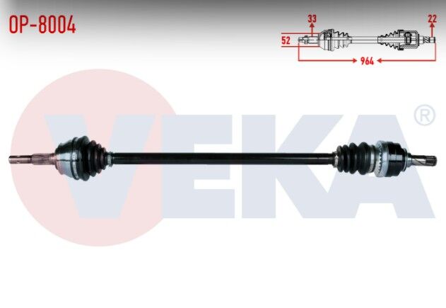 Opel Astra G (F69) 1.4 16v Uzunluk 964mm 1998-2005 Komple Aks Sağ Ön