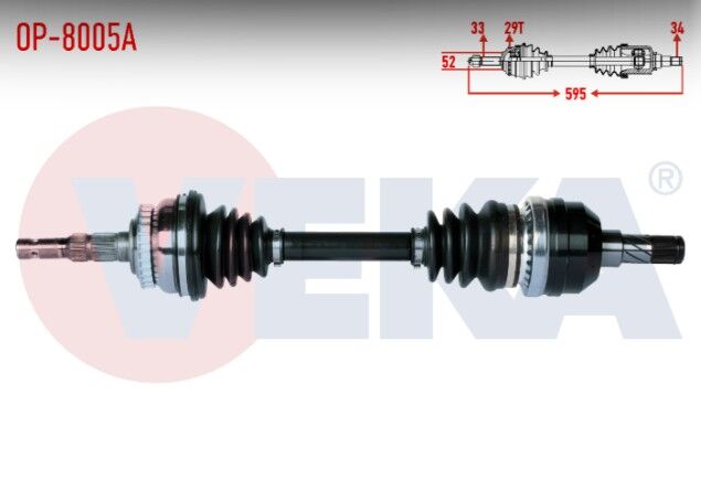 Opel Vectra B 2.0i Absli 29 Dış Uzunluk 595mm 1995-2003 Komple Aks Sol Ön