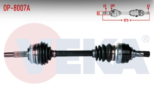 Opel Corsa B 1.2i 16v Absli 29 Dış Uzunluk 573mm 1993-2000 Komple Aks Sol Ön