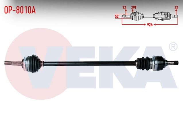 Opel Astra F 1.4, 1.6 1991-2005 / Combo 1.4, 1.7 D 1994-2001 / Corsa B 1.2, 1.4 1993-2002 / Vectra A 1.6 1988-1995 Komple Aks Sağ Ön Uzunluk 926mm Absli 29 DIS