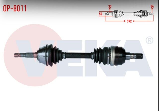 Opel Vectra A 1.8 Uzunluk 592mm 1988-1995 Komple Aks Sol Ön