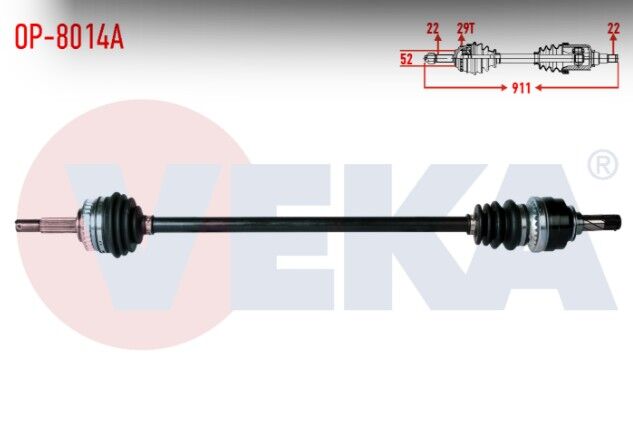 Opel Corsa B 1.6i 16v Absli 29 Dış Uzunluk 911mm 1993-2000 Komple Aks Sağ Ön