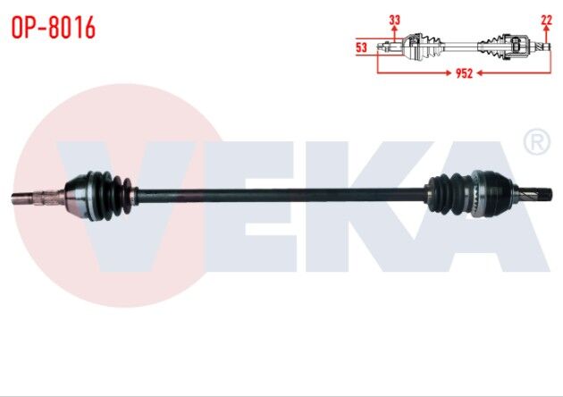 Opel Astra H 1.4i Uzunluk 952mm 2004-2010 Komple Aks Sağ Ön