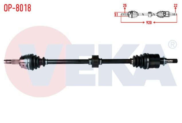 Opel Corsa D 1.3 CDTI (DTJ) 2006-2014 Komple Aks Sağ Ön Uzunluk 920mm