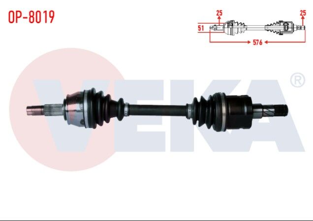Opel Corsa D 1.3 CDTI (DTH) Uzunluk 576mm 2006-2014 Komple Aks Sol Ön
