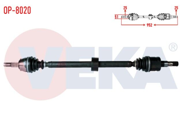 Opel Corsa D 1.3 CDTI (DTH) Uzunluk 952mm2006-2014 Komple Aks Sağ Ön