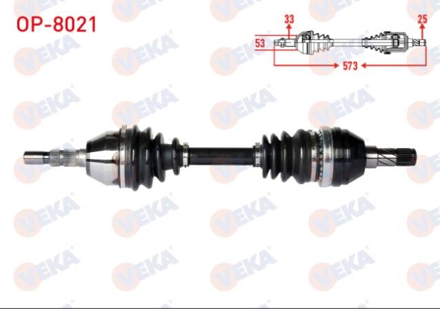 Opel Astra H 1.3 CDTI Uzunluk 573mm 2004-2010 Komple Aks Sol Ön