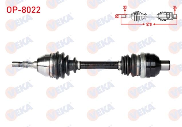 Opel Astra H 1.3 CDTI Uzunluk 570mm 2004-2010 Komple Aks Sağ Ön