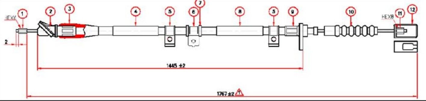 Skystar Pickup 02-05 Arka El Fren Teli Sağ
