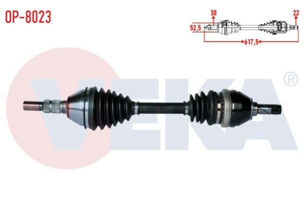 Opel Vectra C 1.6 16v Uzunluk 617,5mm 2002-2008 Komple Aks Sol Ön