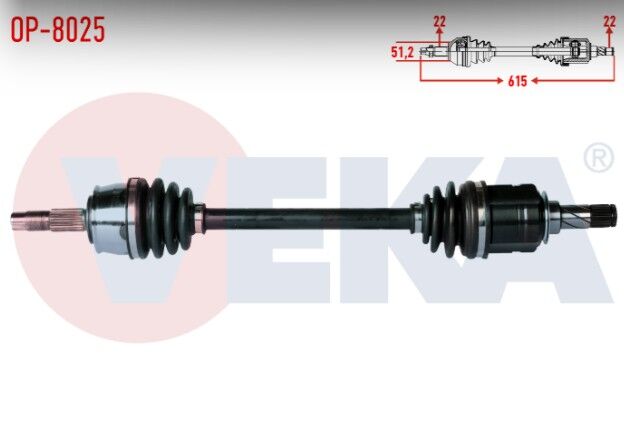 Opel Corsa D 1.2 M-T Uzunluk 615mm 2006-2014 Komple Aks Sol Ön