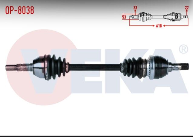 Opel Astra J 1.3 CDTI M-T (A13DTE) Uzunluk 618mm 2009-2016 Komple Aks Sol Ön