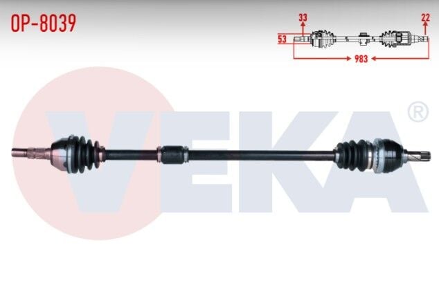 Opel Astra J 1.3 CDTI M-T (A13DTE) Uzunluk 983mm 2009-2016 Komple Aks Sağ Ön