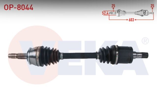 Opel Mokka 1.4 M-T - 1.6 CDTI M-T 2012- / Chevrolet Trax 1.4 M-T 2012-2014 Komple Aks Sol Ön Uzunluk 603mm