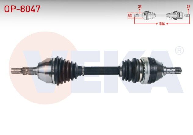 Opel Astra H 1.7 CDTI M-T 2004-2010 / Zafira B 1.8 M-T 2005-2011 Komple Aks Sol Ön Uzunluk 586mm