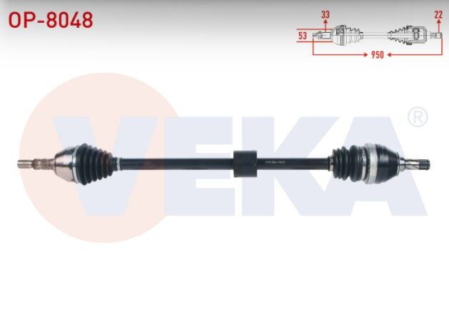 Opel Astra H 1.7 CDTI M-T 2004-2010 / Zafira B 1.8 M-T 2005-2011 Komple Aks Sağ Ön Uzunluk 950mm