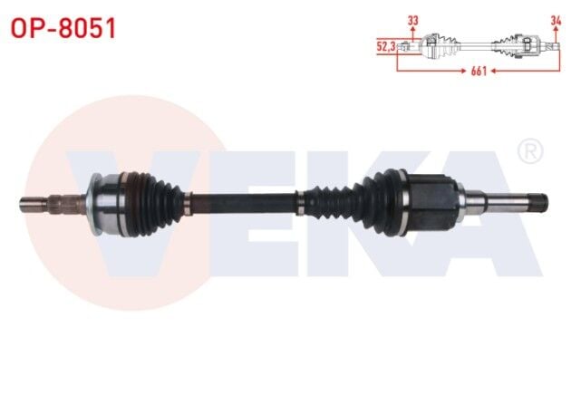 Opel Astra K 1.6 CDTI - 1.6 Turbo A/T 2015- Komple Aks Sol Uzunluk 661mm