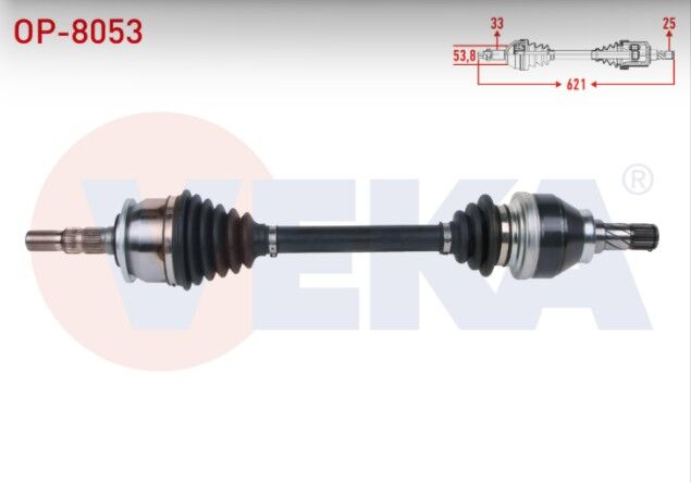 Opel Astra K 1.4 Turbo - 1.6 CDTI M/T 2015- Komple Aks Sol Ön Uzunluk 621mm