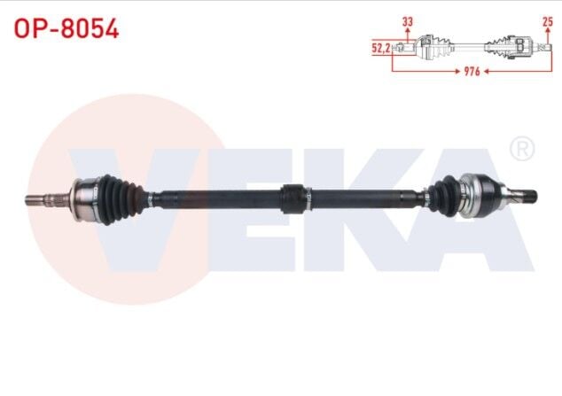 Opel Astra K 1.4 Turbo M/T 2015- Komple Aks Sağ Uzunluk 976mm