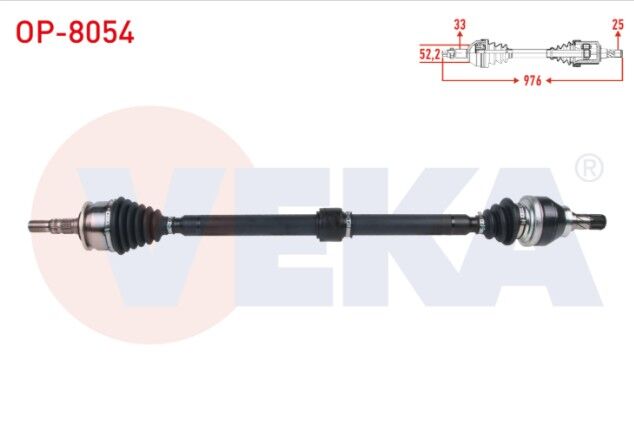 Opel Astra K 1.4 Turbo M/T 2015- Komple Aks Sağ Uzunluk 976mm