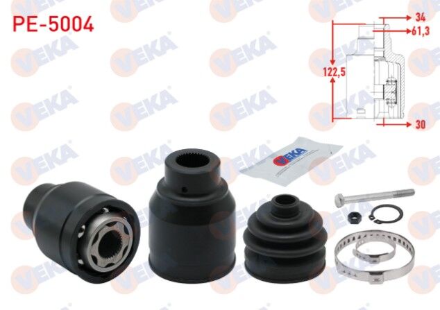 Karsan J10 Premier 2.3 D 34X30X61,3 Uzunluk 122,5mm 2010- Aks Kafası Sol-Sağ Ön İç