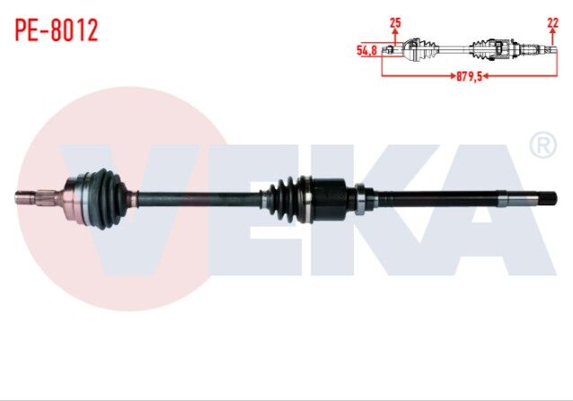Peugeot 306 (7B,N3,N5) 1.6i Uzunluk 879,5mm 1993-2002 Komple Aks Sağ Ön