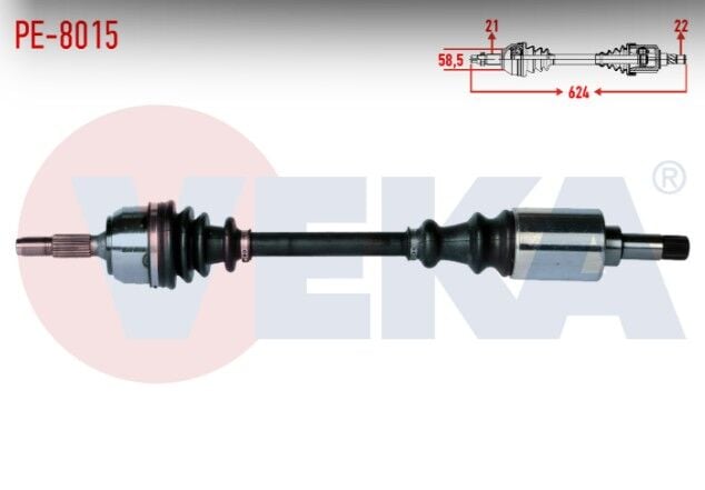 Peugeot 106 II 1.4i Uzunluk 624mm 1996-2002 Komple Aks Sol Ön