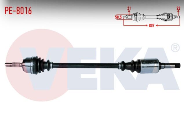 Peugeot 106 II 1.4i Uzunluk 807mm 1996-2002 Komple Aks Sağ Ön