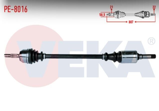 Peugeot 106 II 1.4i Uzunluk 807mm 1996-2002 Komple Aks Sağ Ön