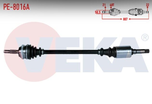 Peugeot 106 II 1.4i Absli 48 Dış Uzunluk 807mm 1996-2002 Komple Aks Sağ Ön