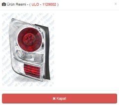 Toyota Corolla Verso 12-16 Sıfır Stop Lambası ULO1129001-1129002 Orjinal