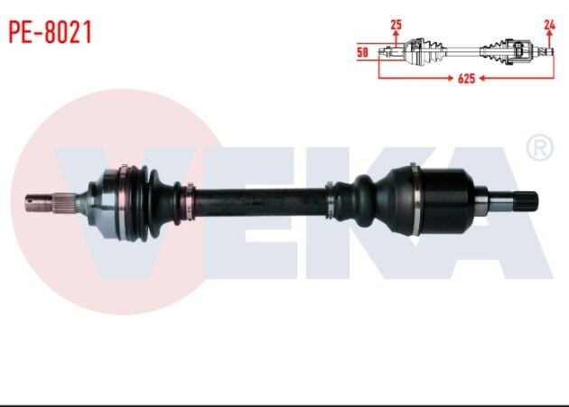 Peugeot Partner Tepee 1.6 HDI Uzunluk 625mm 2008- Komple Aks Sol Ön